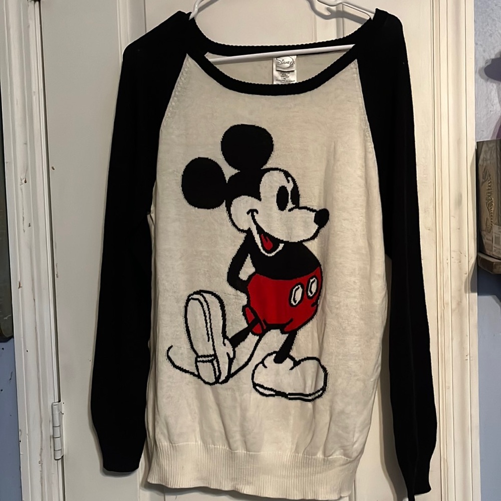 Disney XLARGE Mickey Mouse black & white sweater. NWOT